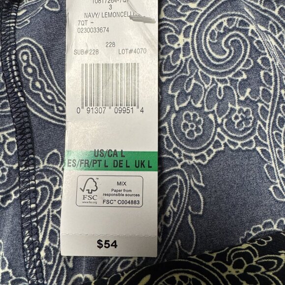 NWT Black Label -  Skirt by Evan Picone -  Women's Size Large - Navy/Lemoncello - Picture 3 of 5